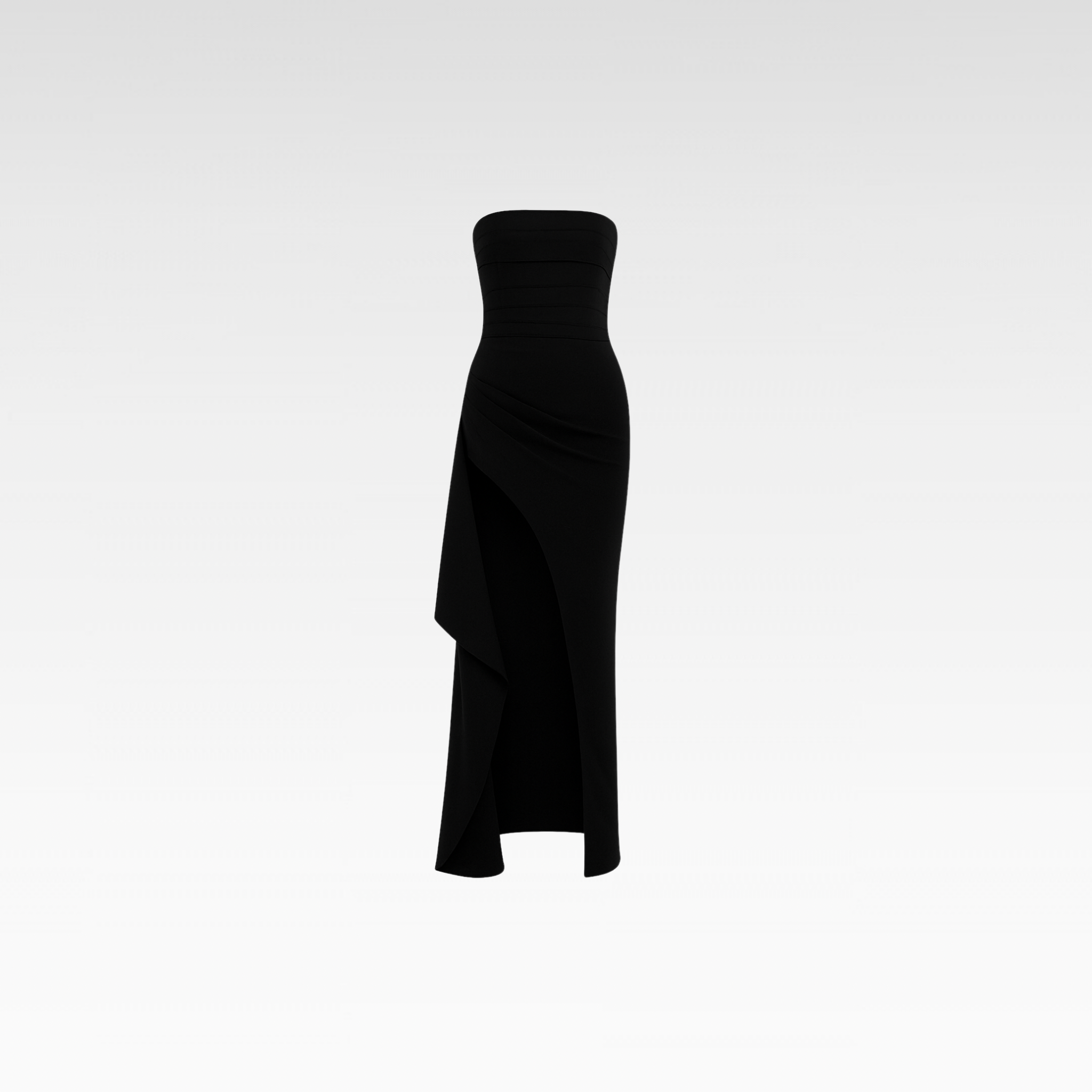 Elegant High-Waist Strapless Gown Dress