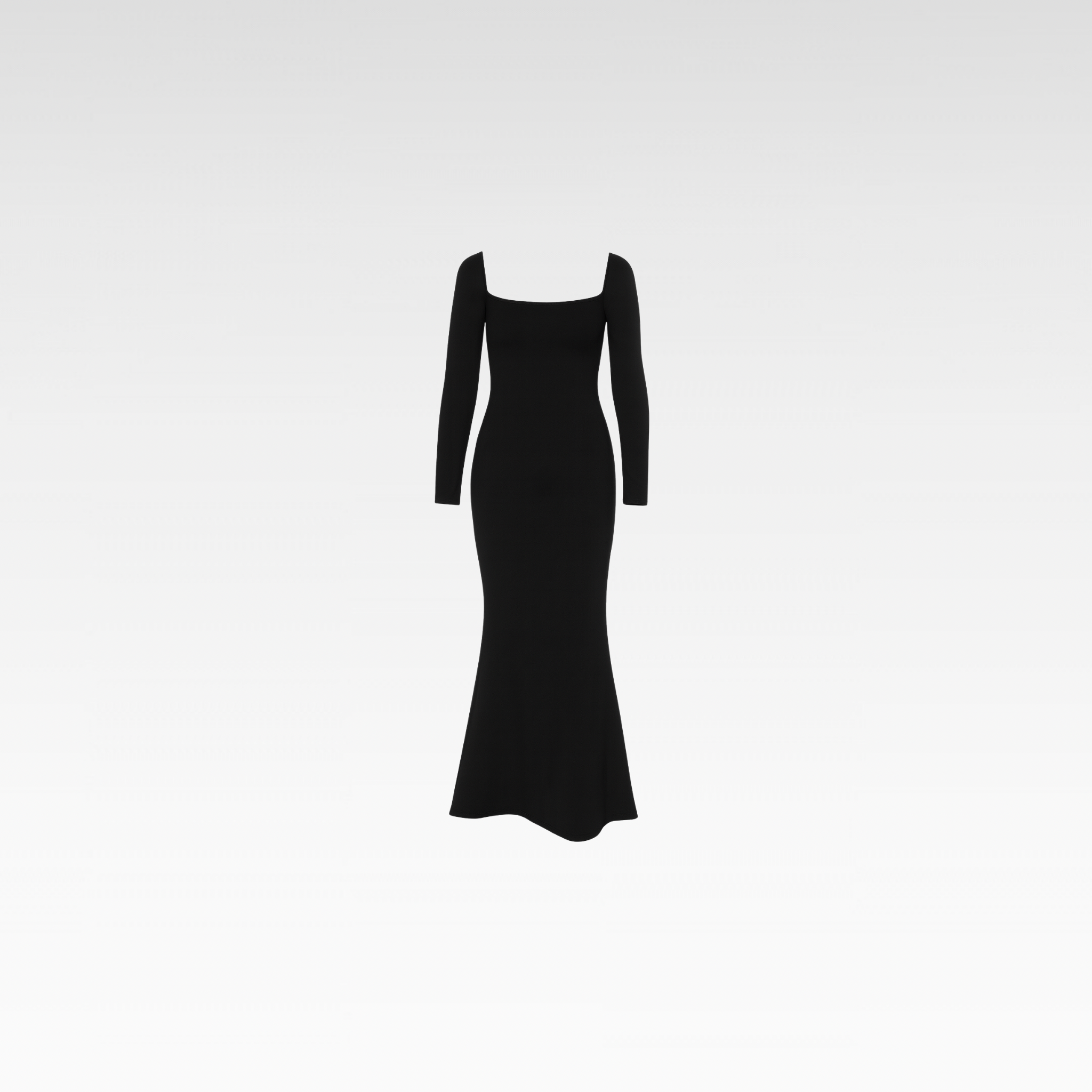 Long-Sleeve Square-Neck Classic Maxi Dress