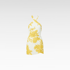 Yellow Floral Cotton Halter Dress